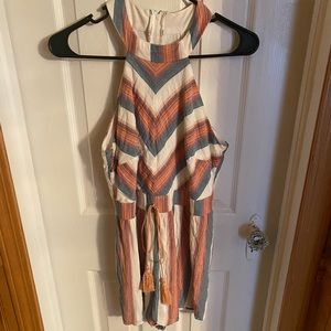 High neck multicolor romper